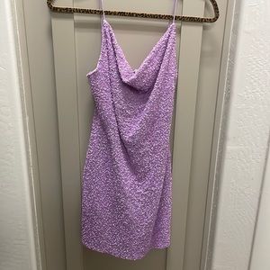 Alice + Olivia cowl neck sequin dress